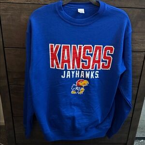 Hanes Blue Kansas Jayhawks Crewneck Sweater